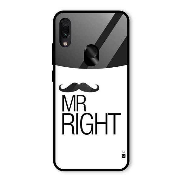 Mr. Right Moustache Glass Back Case for Redmi Note 7S