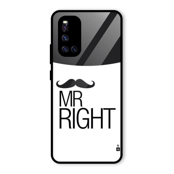 Mr. Right Moustache Glass Back Case for Vivo V19