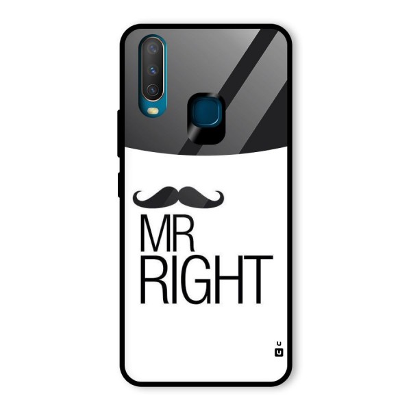 Mr. Right Moustache Glass Back Case for Vivo Y12