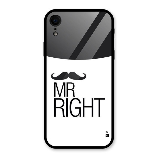 Mr. Right Moustache Glass Back Case for XR