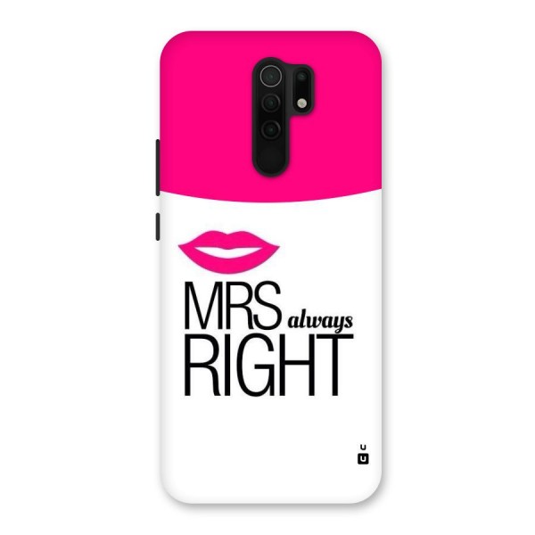 Mrs always right Back Case for Redmi 9 Prime