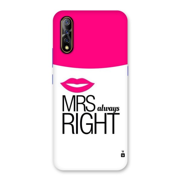 Mrs always right Back Case for Vivo S1