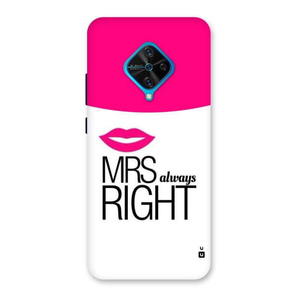 Mrs always right Back Case for Vivo S1 Pro