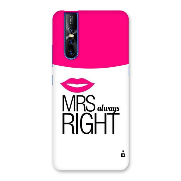 Mrs always right Back Case for Vivo V15 Pro