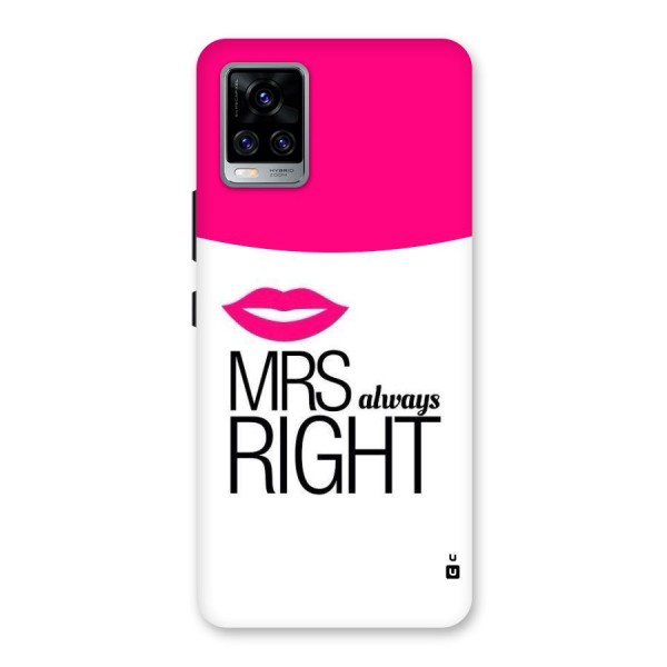 Mrs always right Back Case for Vivo V20 Pro