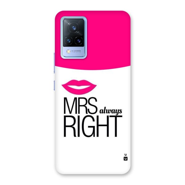 Mrs always right Back Case for Vivo V21 5G