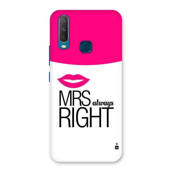 Mrs always right Back Case for Vivo Y17