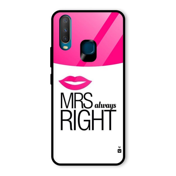 Mrs always right Glass Back Case for Vivo Y12