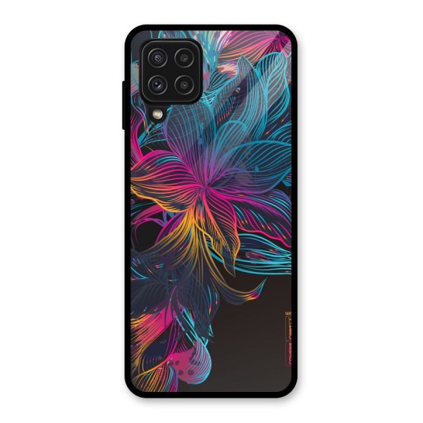 Multi-Colour Flowers Glass Back Case for Galaxy A22 4G