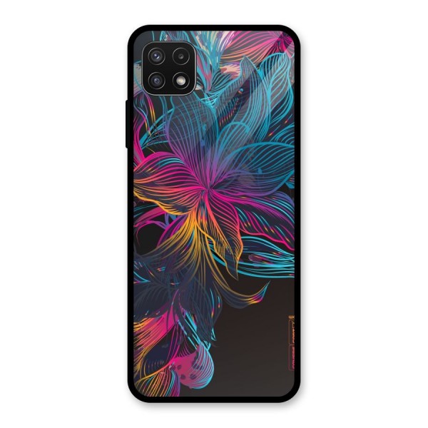 Multi-Colour Flowers Glass Back Case for Galaxy A22 5G