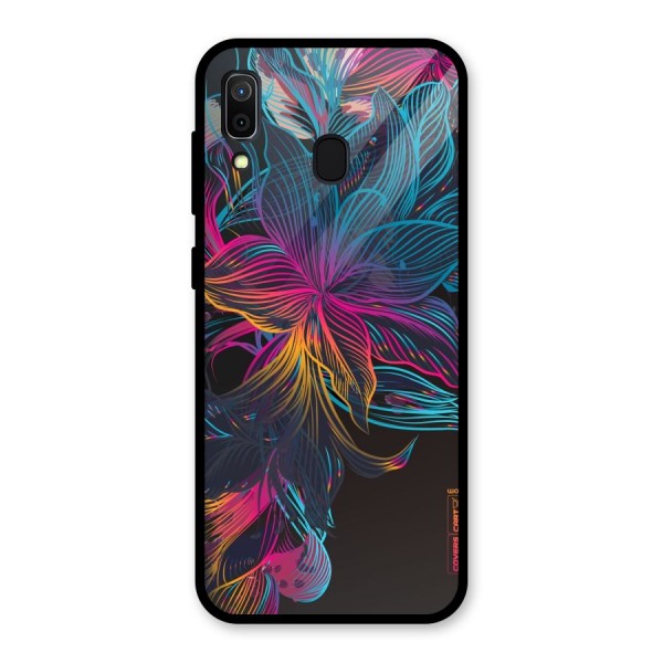 Multi-Colour Flowers Glass Back Case for Galaxy A30