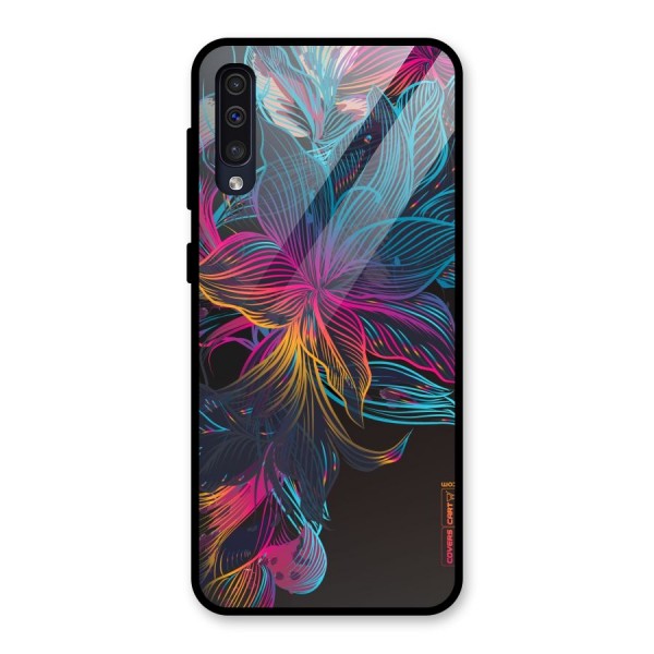 Multi-Colour Flowers Glass Back Case for Galaxy A50s