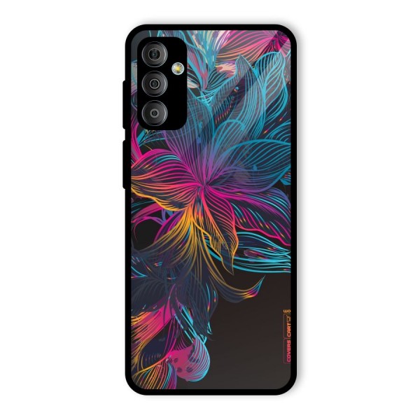 Multi-Colour Flowers Glass Back Case for Galaxy F23