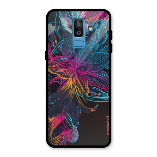 Multi-Colour Flowers Glass Back Case for Galaxy J8