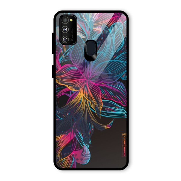 Multi-Colour Flowers Glass Back Case for Galaxy M21