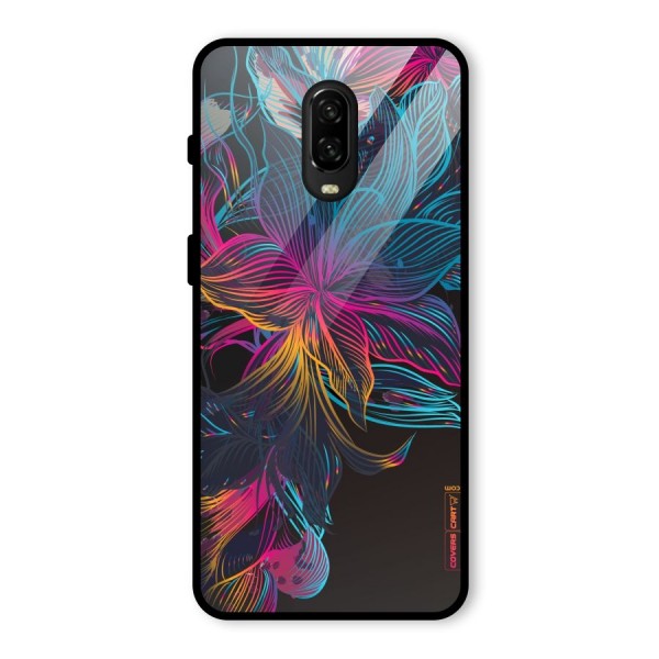 Multi-Colour Flowers Glass Back Case for OnePlus 6T