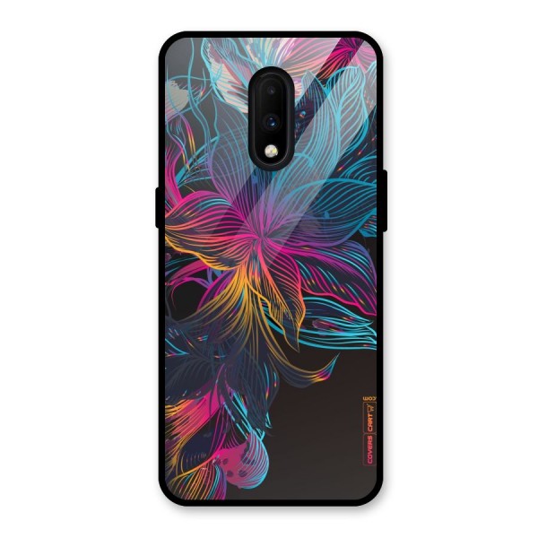 Multi-Colour Flowers Glass Back Case for OnePlus 7