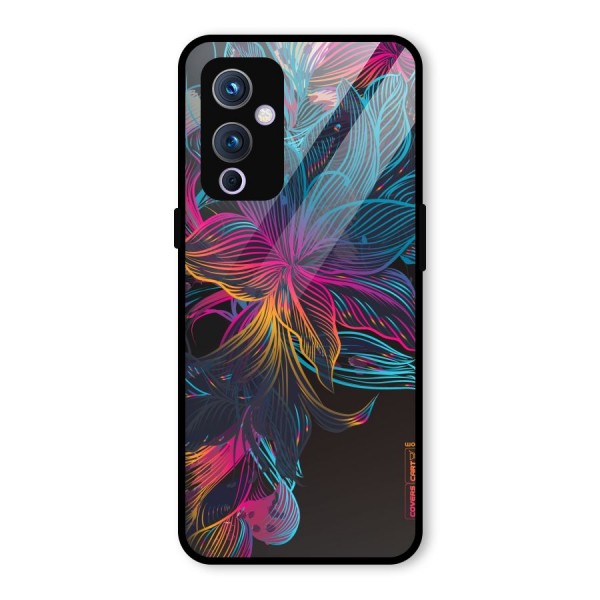 Multi-Colour Flowers Glass Back Case for OnePlus 9