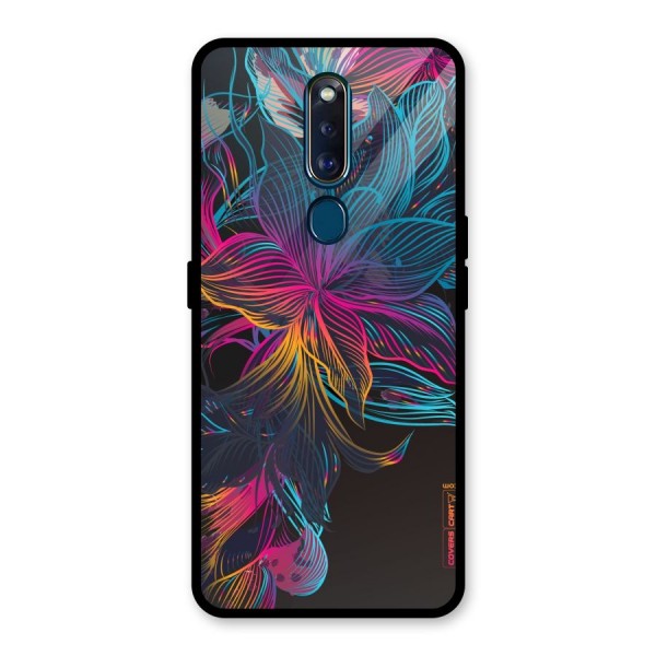 Multi-Colour Flowers Glass Back Case for Oppo F11 Pro