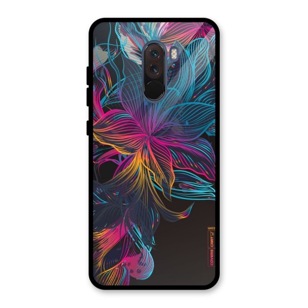 Multi-Colour Flowers Glass Back Case for Poco F1