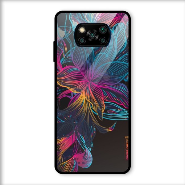 Multi-Colour Flowers Glass Back Case for Poco X3