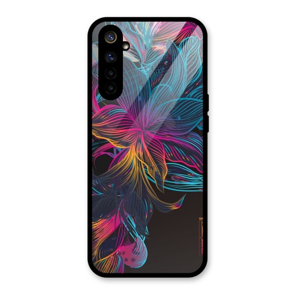 Multi-Colour Flowers Glass Back Case for Realme 6