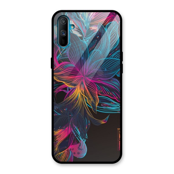 Multi-Colour Flowers Glass Back Case for Realme C3