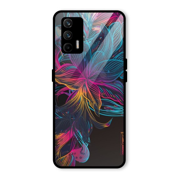 Multi-Colour Flowers Glass Back Case for Realme X7 Max