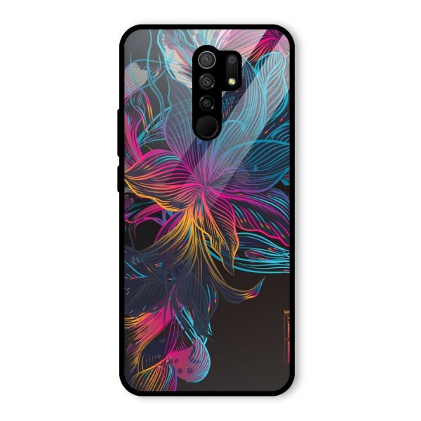 Multi-Colour Flowers Glass Back Case for Redmi 9 Prime