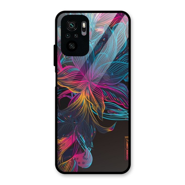 Multi-Colour Flowers Glass Back Case for Redmi Note 10