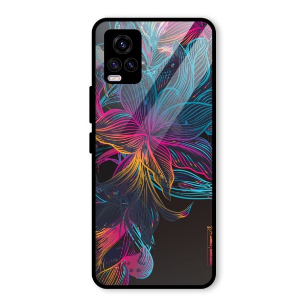 Multi-Colour Flowers Glass Back Case for Vivo V20