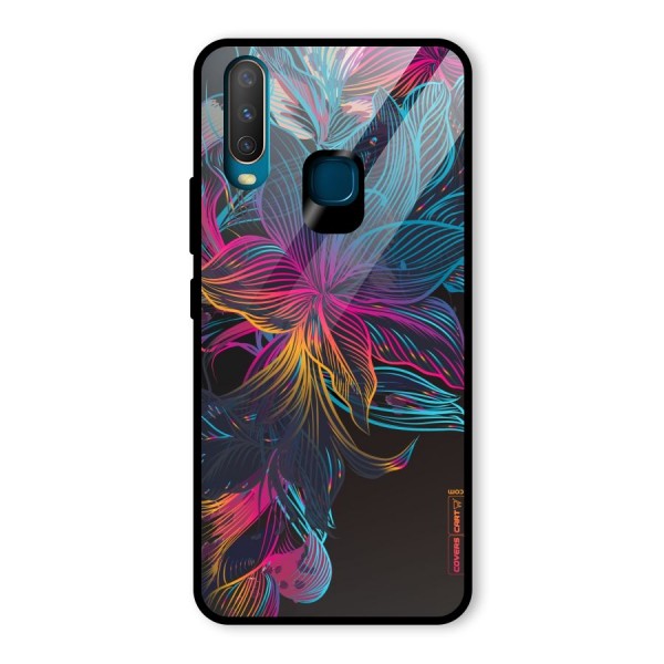 Multi-Colour Flowers Glass Back Case for Vivo Y15