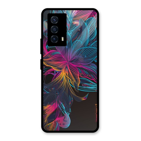 Multi-Colour Flowers Glass Back Case for Vivo iQOO Z5