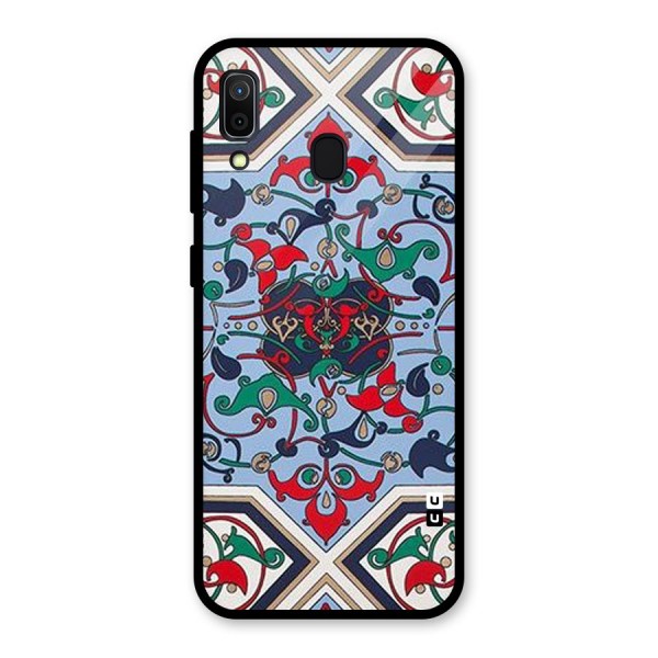 Multi Block Pattern Glass Back Case for Galaxy A30