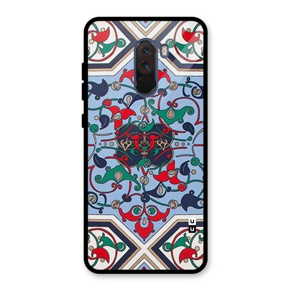 Multi Block Pattern Glass Back Case for Poco F1