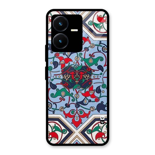 Multi Block Pattern Glass Back Case for Vivo Y22