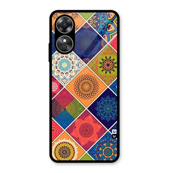 Multi Designs Glass Back Case for Oppo A17