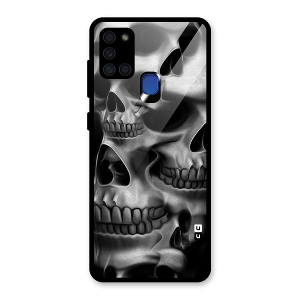 Multiple Skulls Glass Back Case for Galaxy A21s