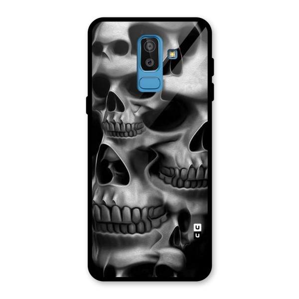 Multiple Skulls Glass Back Case for Galaxy J8