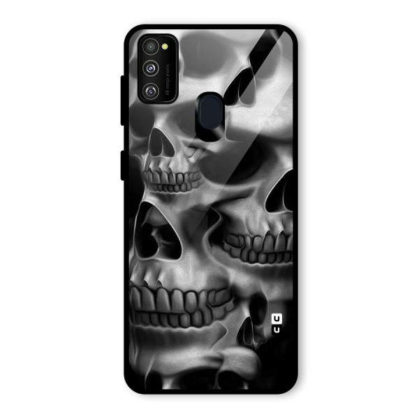 Multiple Skulls Glass Back Case for Galaxy M21