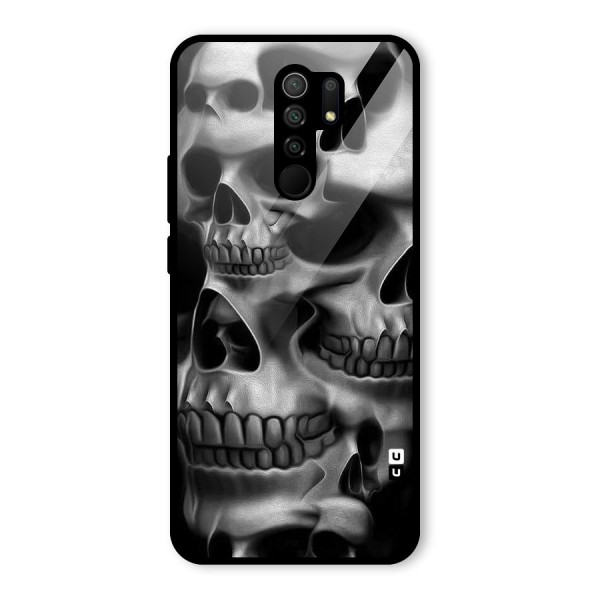 Multiple Skulls Glass Back Case for Redmi 9 Prime