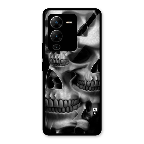 Multiple Skulls Glass Back Case for Vivo V25 Pro