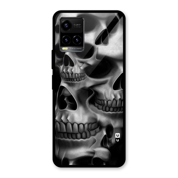 Multiple Skulls Glass Back Case for Vivo Y21 2021