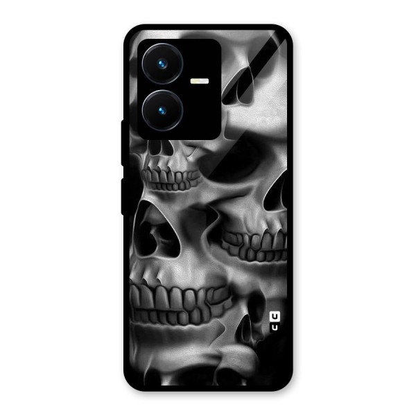 Multiple Skulls Glass Back Case for Vivo Y22