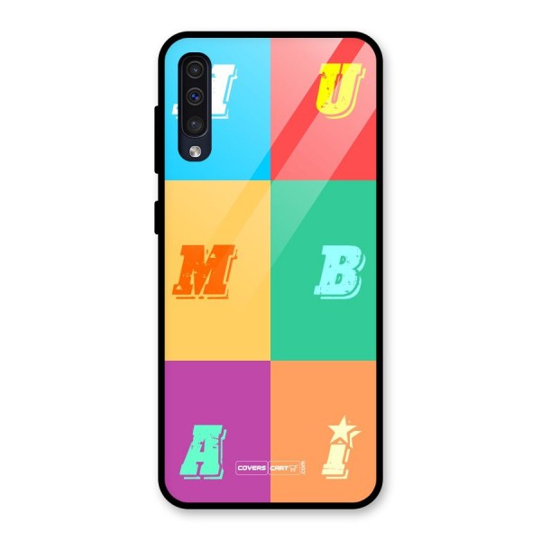 Mumbai Alphabets Glass Back Case for Galaxy A50s