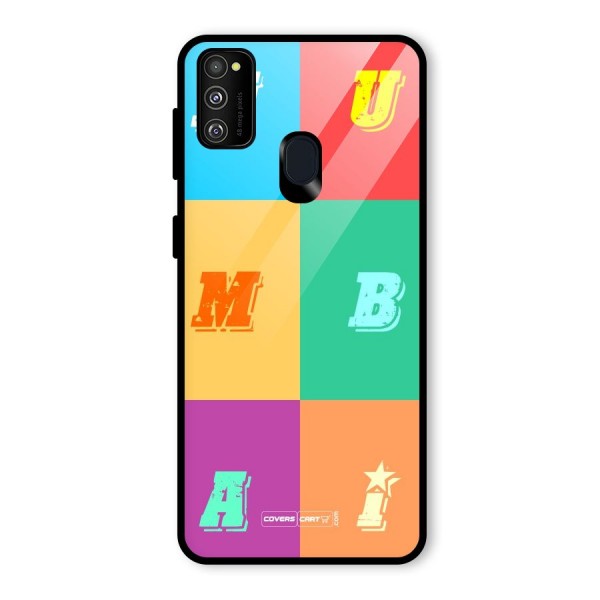 Mumbai Alphabets Glass Back Case for Galaxy M21