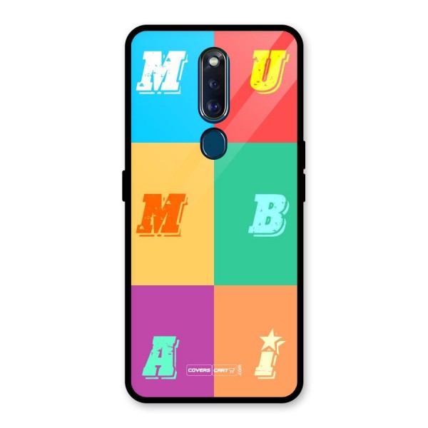 Mumbai Alphabets Glass Back Case for Oppo F11 Pro