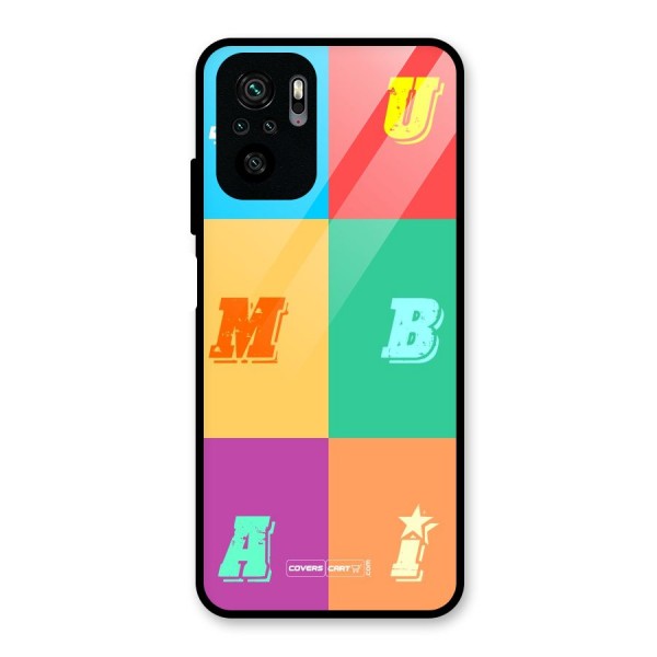 Mumbai Alphabets Glass Back Case for Redmi Note 10