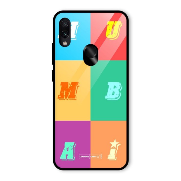 Mumbai Alphabets Glass Back Case for Redmi Note 7