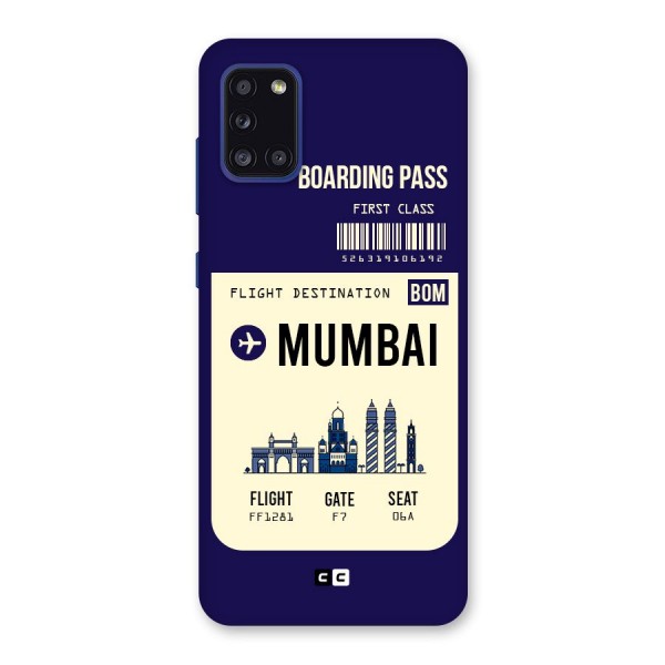 Mumbai Boarding Pass Back Case for Galaxy A31